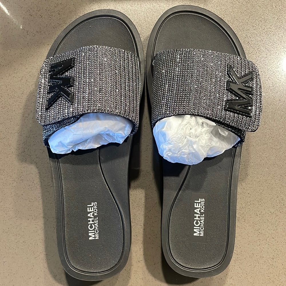 Platform Crystal Slide Sandal